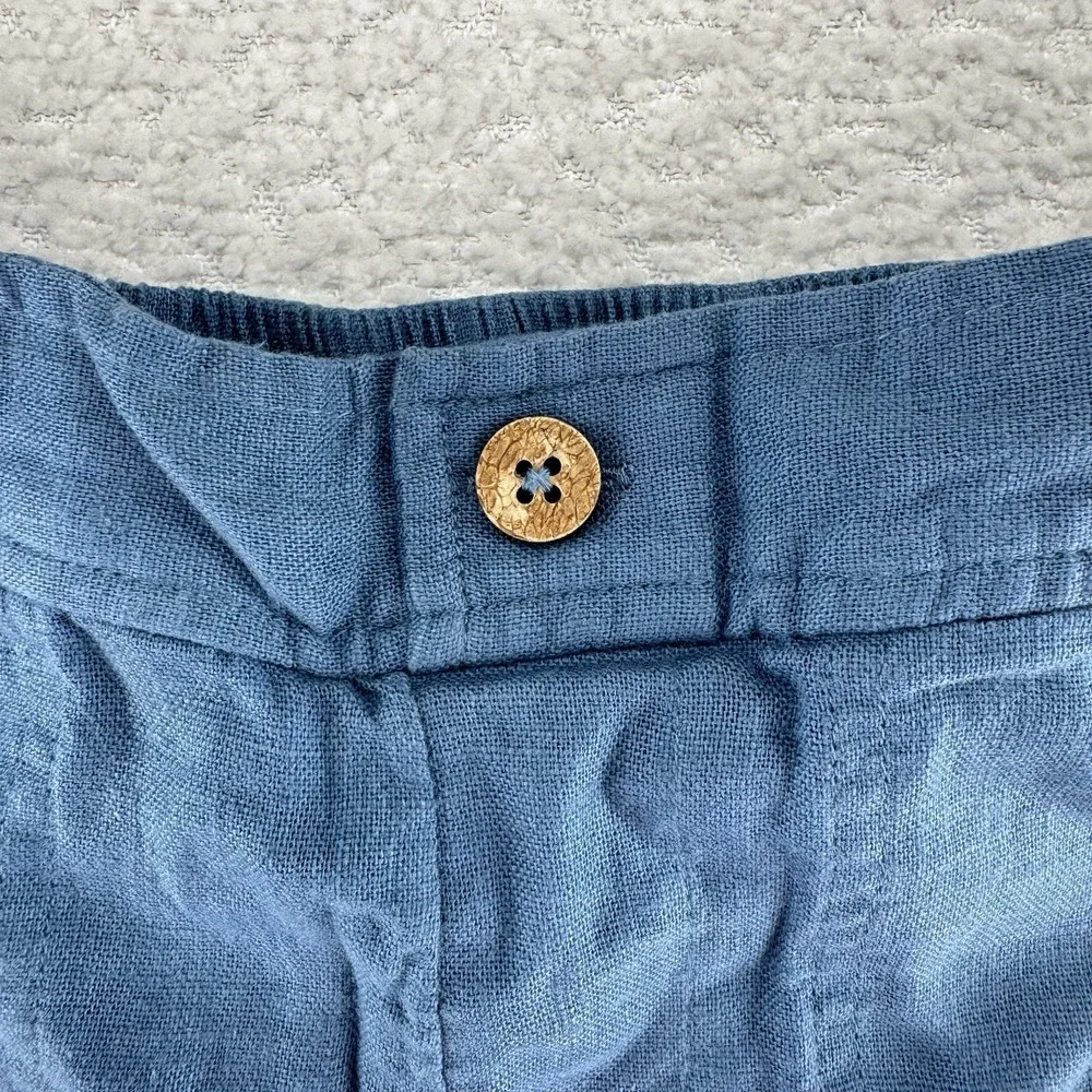 Denim & Co Naturals Regular Linen Blend Shorts XS Blue